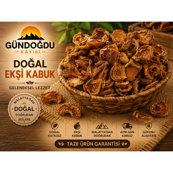 Doğal Ekşi Gün Kurusu Hoşaflık Kayısı (Ekşi Kabuk)