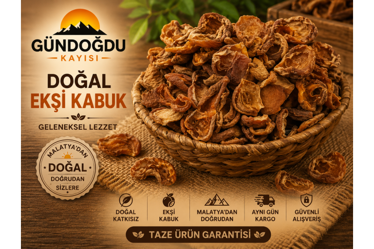 Doğal Ekşi Gün Kurusu Hoşaflık Kayısı (Ekşi Kabuk)